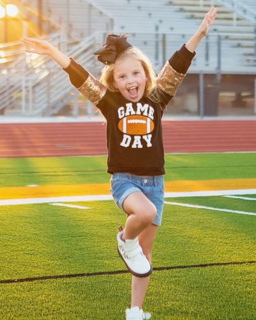 Mommy & Me Game Day Black Sequin Shirt