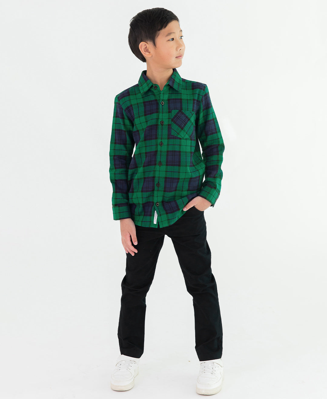 Hunter Plaid Flannel Button-Down Shirt