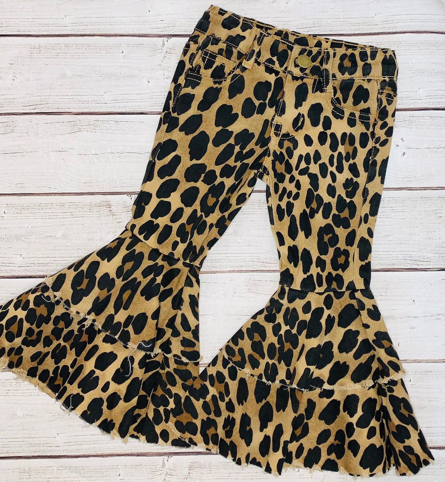 Cheetah Denim Flares