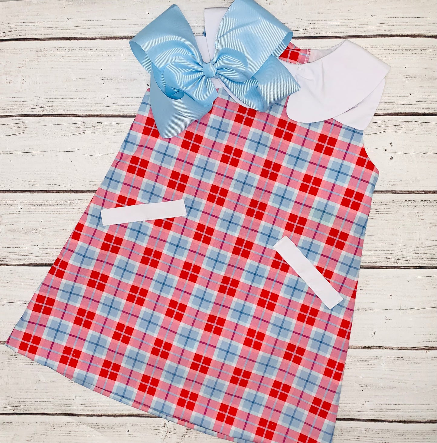 Blue & Red Plaid Dress