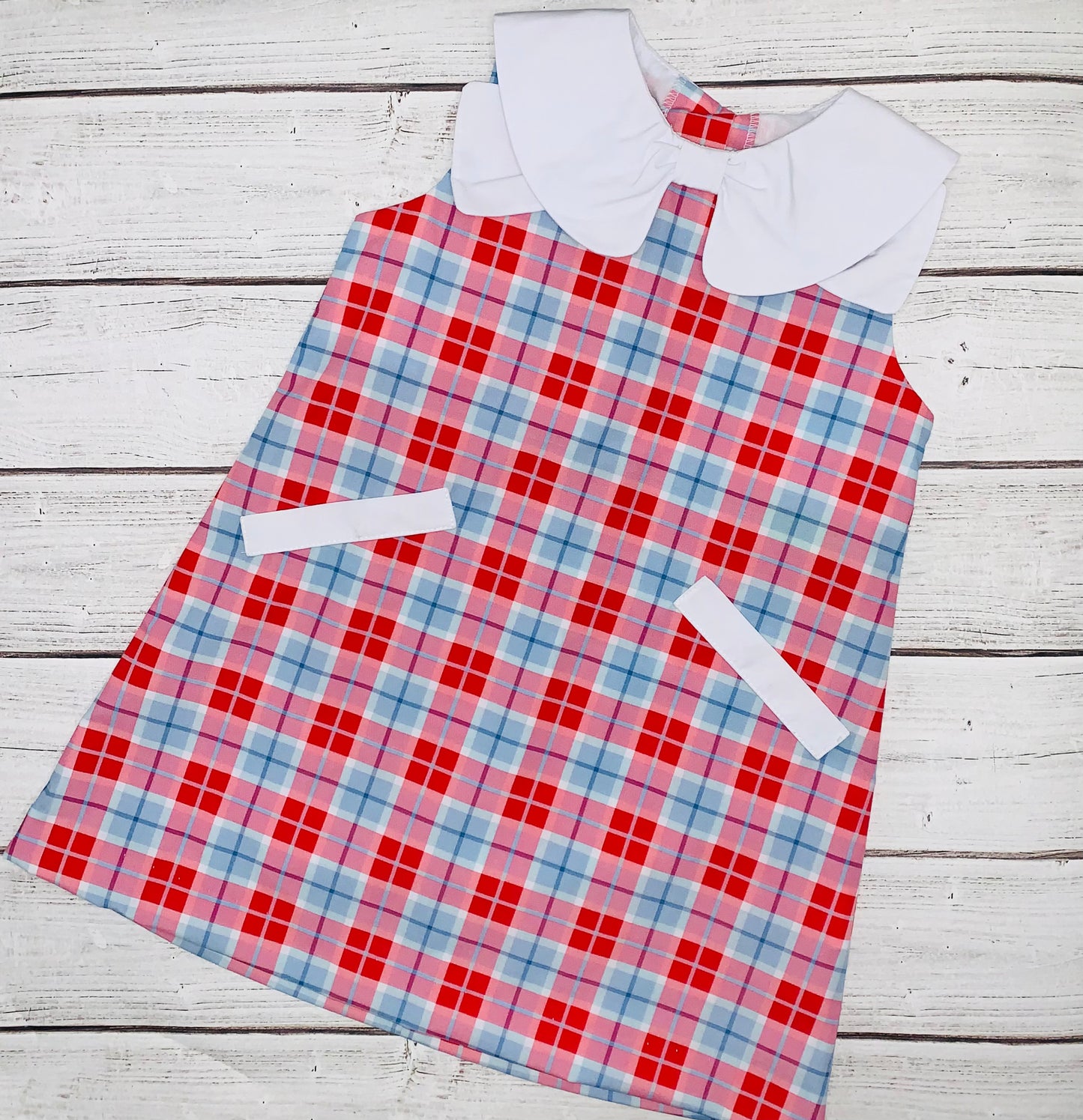 Blue & Red Plaid Dress