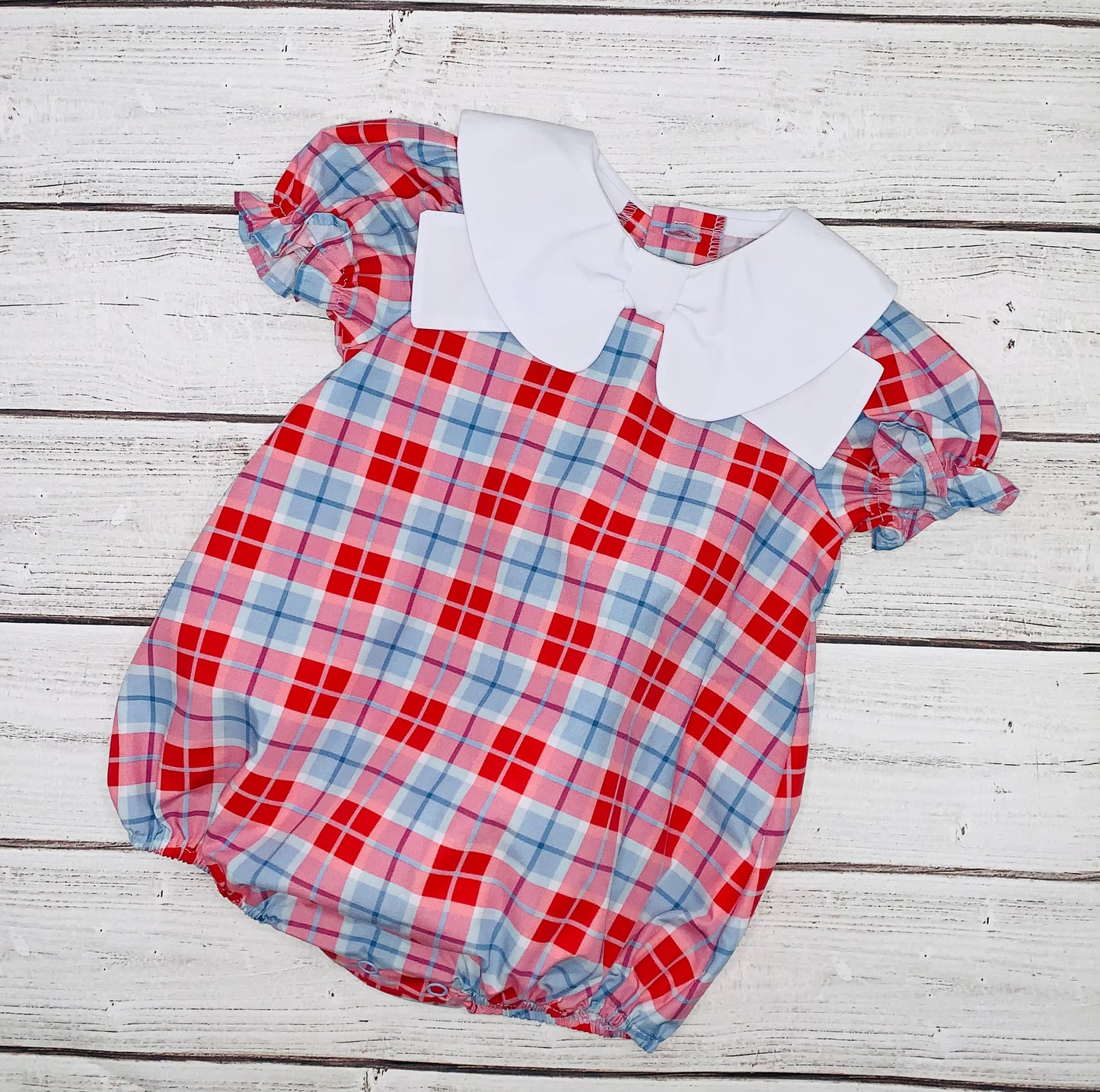 Red & Blue Plaid Bubble Romper