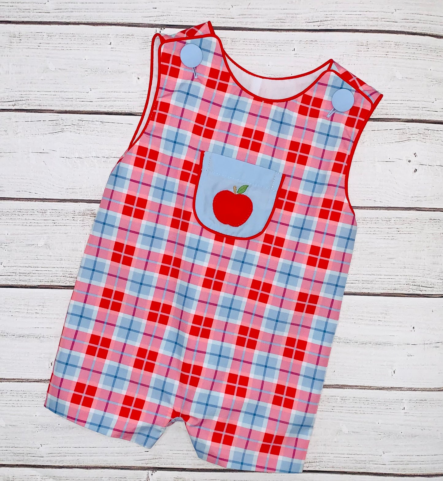 Blue & Red Plaid Apple Jon Jon
