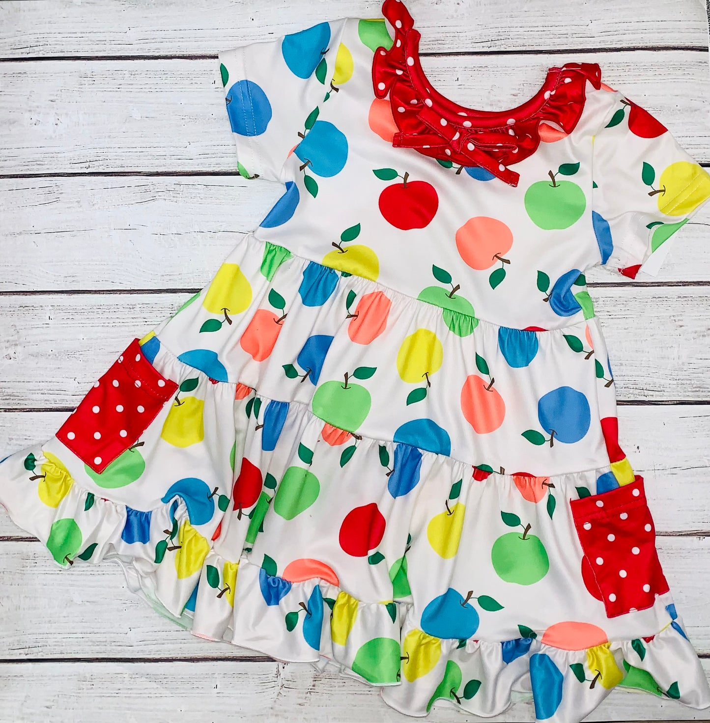 Back To School Apple Pocket Dress