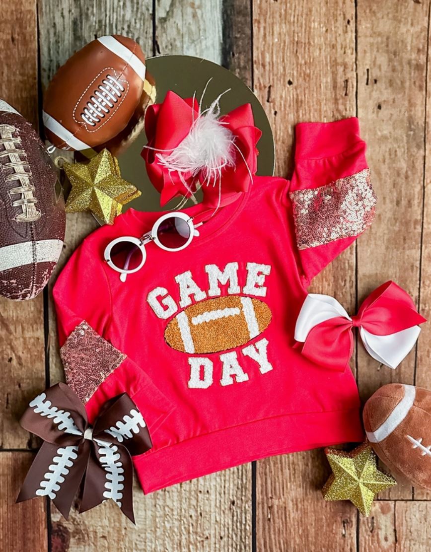 Mommy & Me Game Day Red Sequin Sleeve Shirt