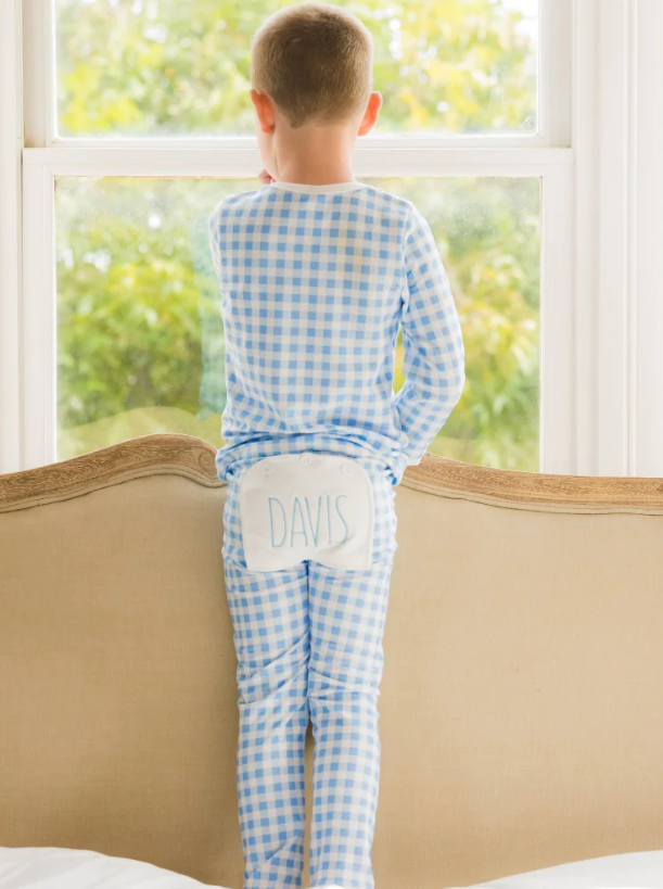 Blue Gingham Butflap Sleeper