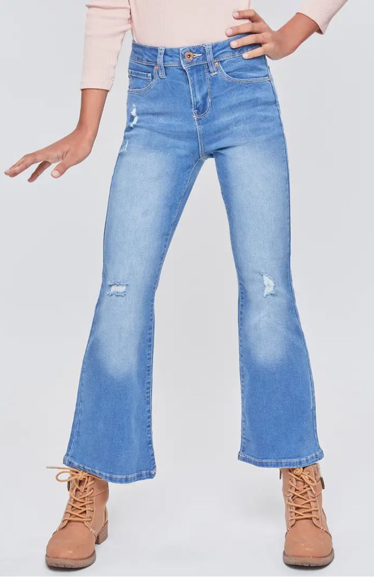 Girls 1-Button Flare Jean