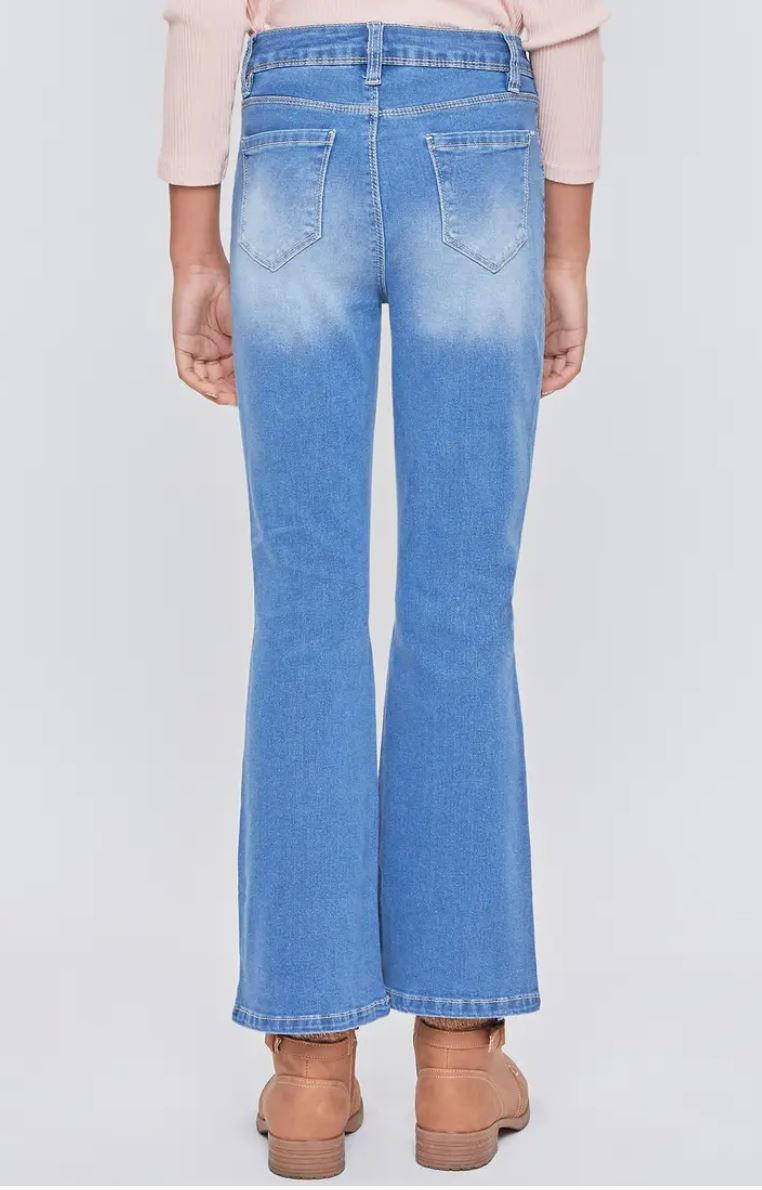 Girls 1-Button Flare Jean