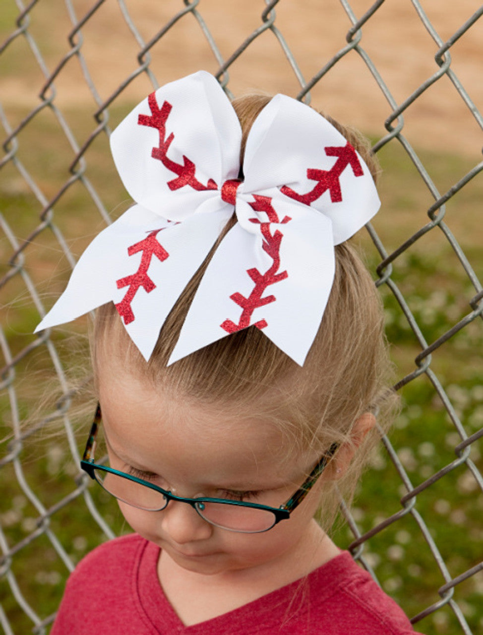 Baseball Cheer Bow/pony tail
