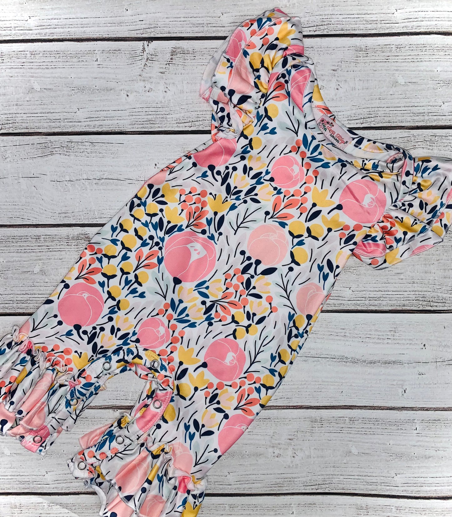 Pink Posies Baby Romper