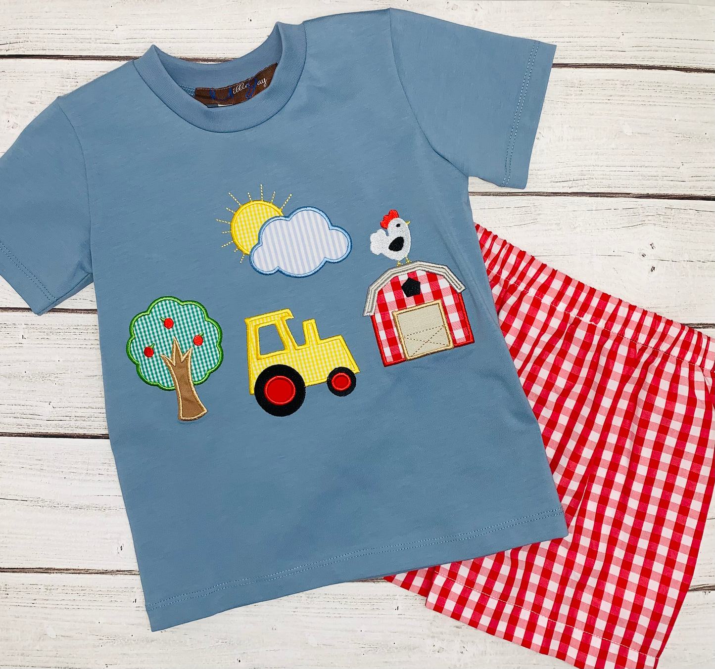 Farm Days Applique Boys Short Set