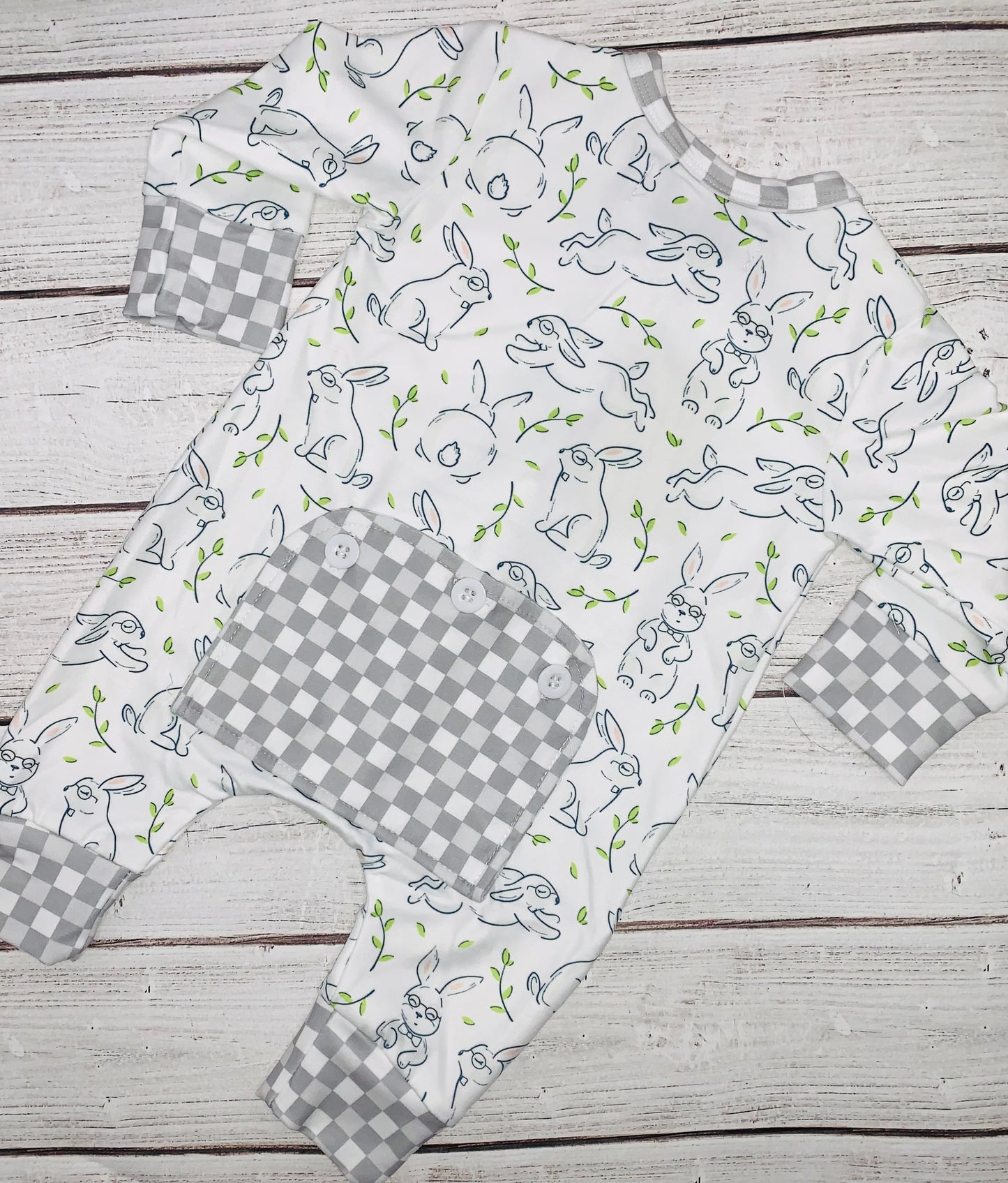 Sweet Grey Bunny Romper