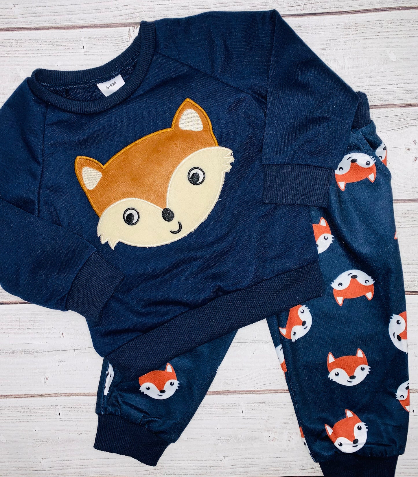Navy fox baby set