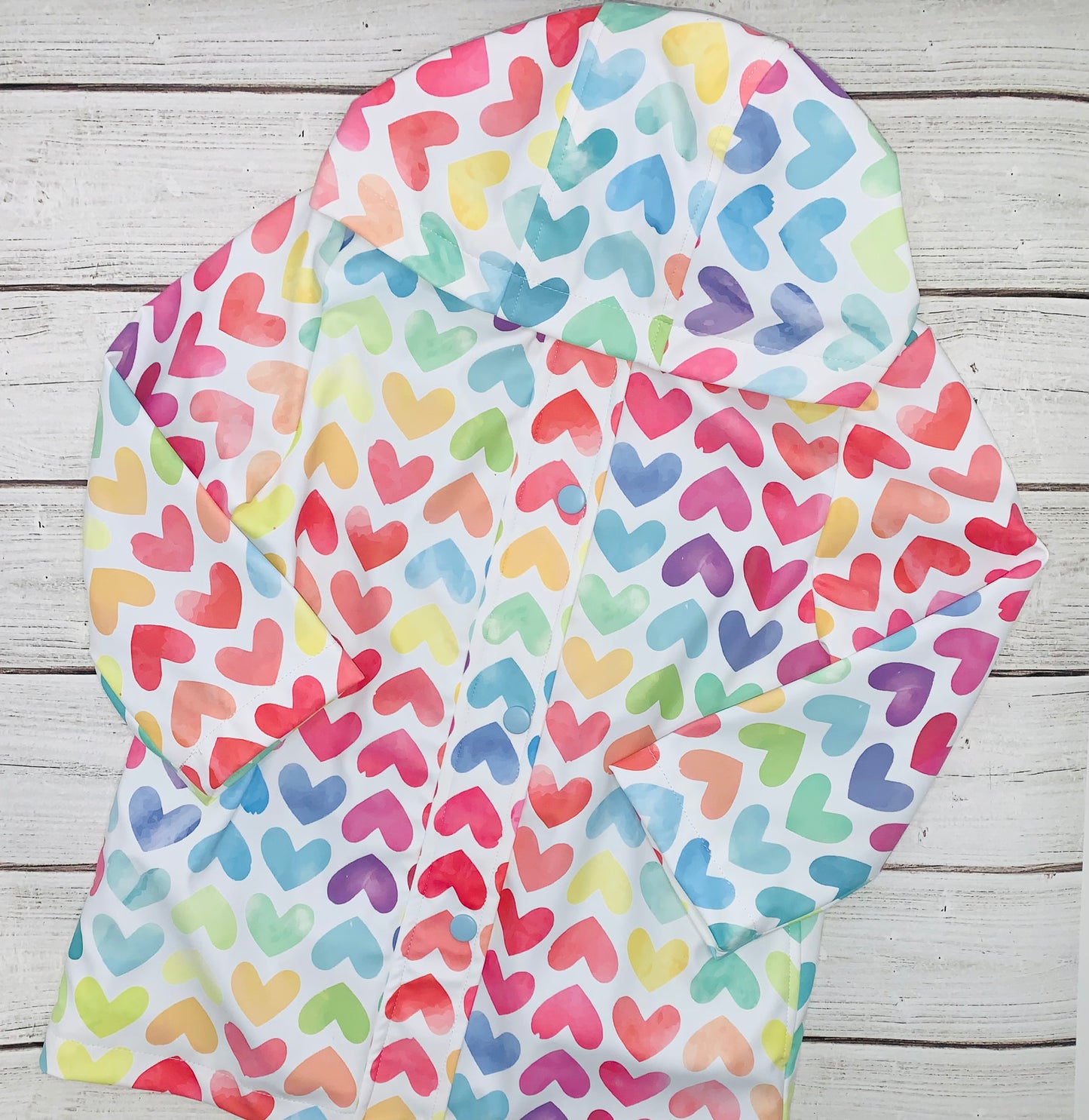 Rainbow Heart Raincoat