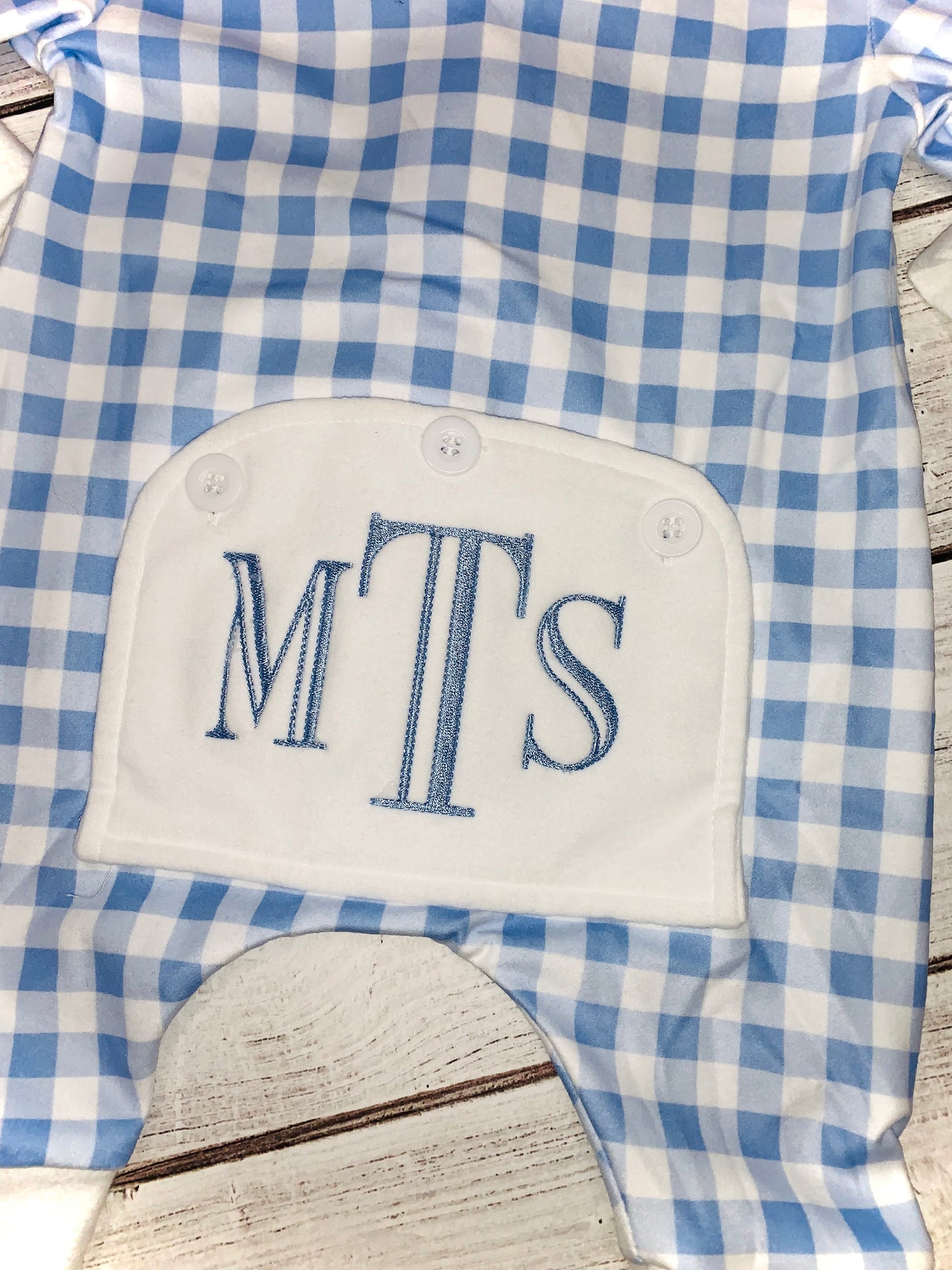 Blue Gingham Butflap Sleeper