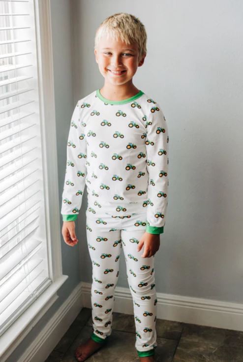 Green Tractor Butflap Pajamas
