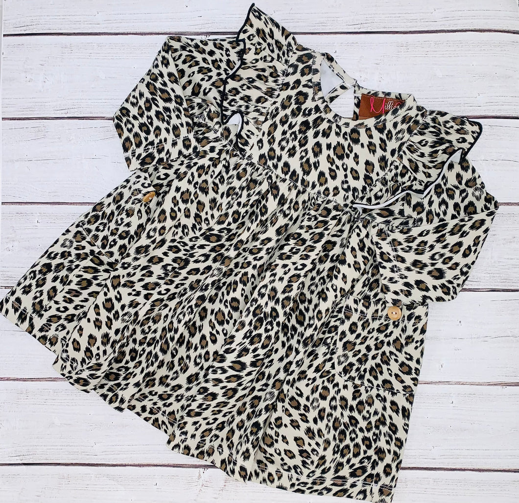 Leopard Print Dress with Pockets