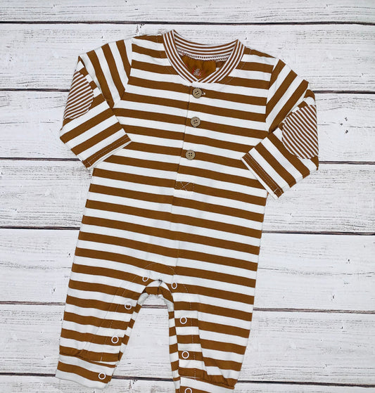 Easton Romper - Brown Stripe