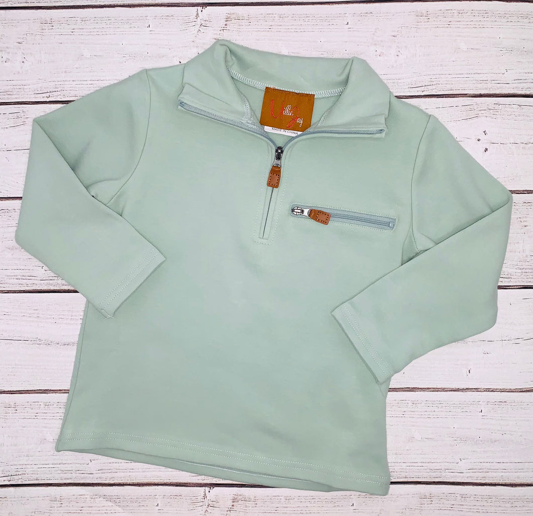 Kingston Zip Pullover - Sage Green