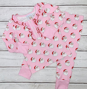 Pink Santa ButterKnit  PJ Set