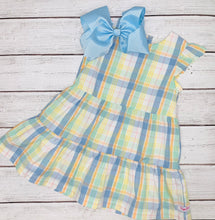 Load image into Gallery viewer, Rainbow Plaid Flutter Sleeve Dress