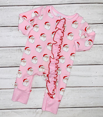 Pink Santa ButterKnit Romper