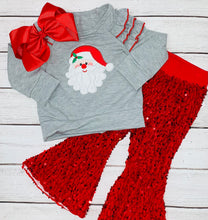 Load image into Gallery viewer, RED Sequined Bell Bottom Pants