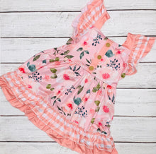 Load image into Gallery viewer, Peachy Floral Girls Dress