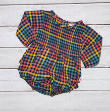 Load image into Gallery viewer, Harvest Rainbow Gingham Bubble Romper