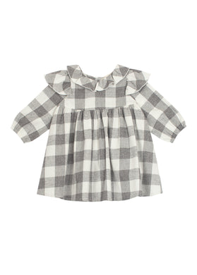 Grey/White Check Flannel Dress