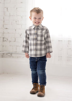 Grey Check Flannel Shirt