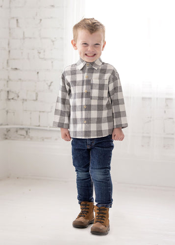 Grey Check Flannel Shirt