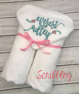 Scribblez Embroidered Hooded Towels
