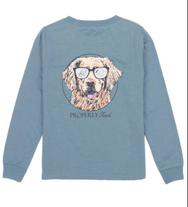 Cool Dog Graphic Tee - Steel Blue