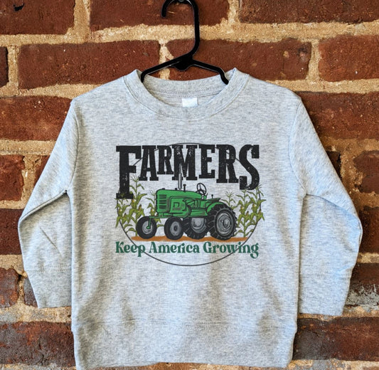 Farmer's Keep America Growing - GREEN Tractor - Long Sleeve