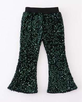Forest Green Sequin Sparkle Pants