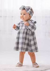 Grey/White Check Flannel Dress