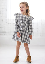 Load image into Gallery viewer, Grey/White Check Flannel Dress