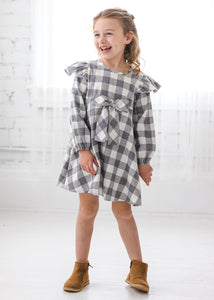 Grey/White Check Flannel Dress