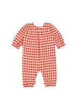 Load image into Gallery viewer, Paisley Woven Red Plaid Romper
