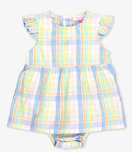 Load image into Gallery viewer, Rainbow Plaid Skirted Romper