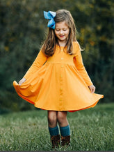 Load image into Gallery viewer, Butterscotch Twirl Button Dress