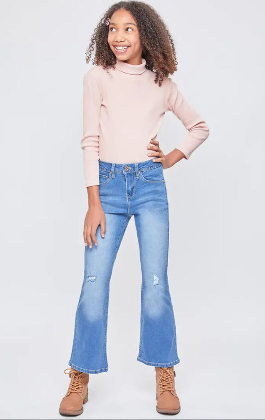Girls 1-Button Flare Jean
