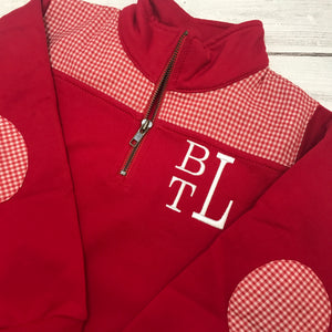 Red Gingham Pullover for Boys and Girls