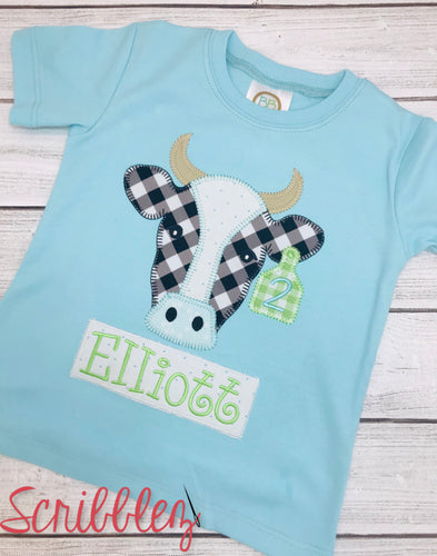Little Cow Boy Birthday Shirt