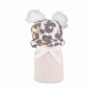 LEOPARD BLANKET HAT SET