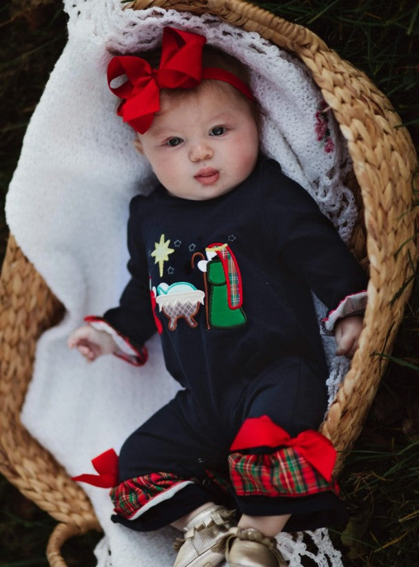 Girl Ruffle Nativity Baby Romper