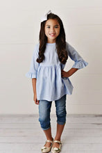 Load image into Gallery viewer, Blue Ruffle Shirt