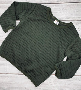 Boy green textured sweatshirt