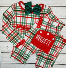 Load image into Gallery viewer, Christmas Plaid Buttflap PJs Unisex